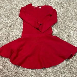 long sleeve red sweater dress